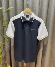 Hackett Blue Black White Classic Fit Short Sleeve Block Polo