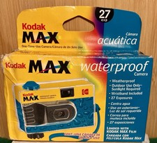 Kodak Max Waterproof disposable camera VTG 2/2003 Sealed Box 27 exposures. 35mm