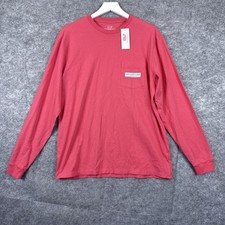 Vineyard Vines Pocket Shirt Unisex  Medium Jetty Red Long Sleeve Prep NWT
