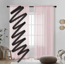 ONE Pink Sheer 42X84 Inch curtain panel only one included, Not two   