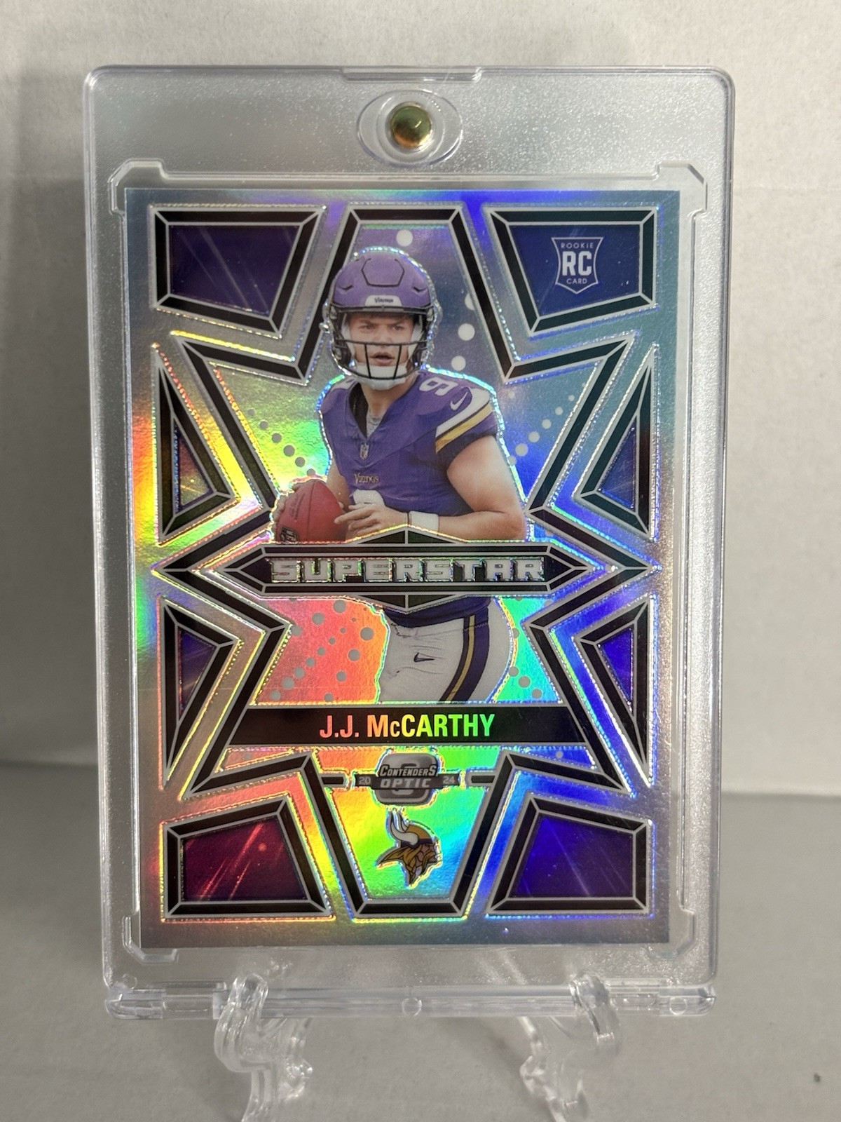 2024 Contenders Optic Silver Prizm Superstar JJ McCarthy SSP Case Hit