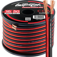 16 AWG Gauge Speaker Wire Cable 30 Feet Stereo, Car or Home Theater, CCA