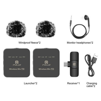 Wireless Lavalier Microphone Audio Video Recording Mini Mic For Android/iPhone