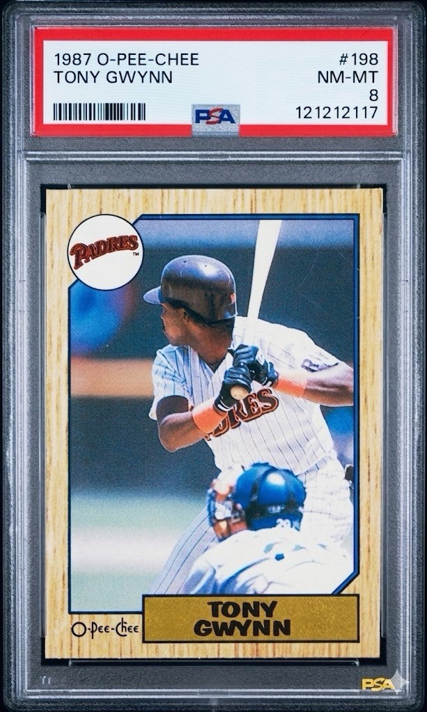 1987 O-Pee-Chee Tony Gwynn #198 PSA 8 NM-MT Padres Rare OPC Low Pop Vintage HOF