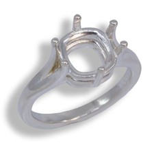 Sterling 8mm - 12mm Cushion Cathedral Pre-notched Ring Mounting Size 5 - 11 