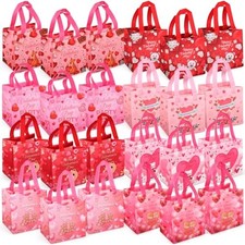 Aviski 24PCS Happy Valentines Day Reusable Gift Bags, Treat Bags with Handles...