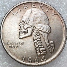 Hobo Nickel - Skull Head and Neck - Hobo Coin - Hobo Quarter