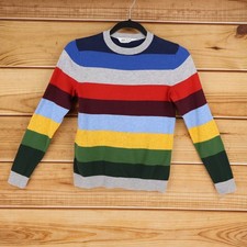 H M Sweater Boys Size 8-10Y Multicolor Striped 100 Cotton Crew Neck