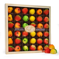 Bergen Marzipan 36 Piece Assorted Fruit Box Tray 36 Count (Pack of 1)