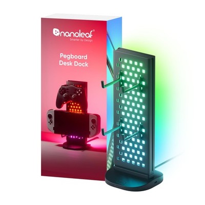 Nanoleaf Pegboard Desk Dock, 3 in 1 Desk Hub with Dual Sided L