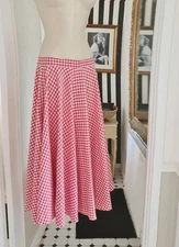 Vintage YK2 check red and white gingham midi skirt