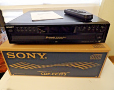 Sony CDP-CE375 5-Disc Changer Player, w Box, Manual Remote PARTS ONLY
