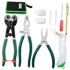 Heavy Duty Glass Cutters Tools Kit, Wheeled Glass Tile Nippers Glass 10Pcs