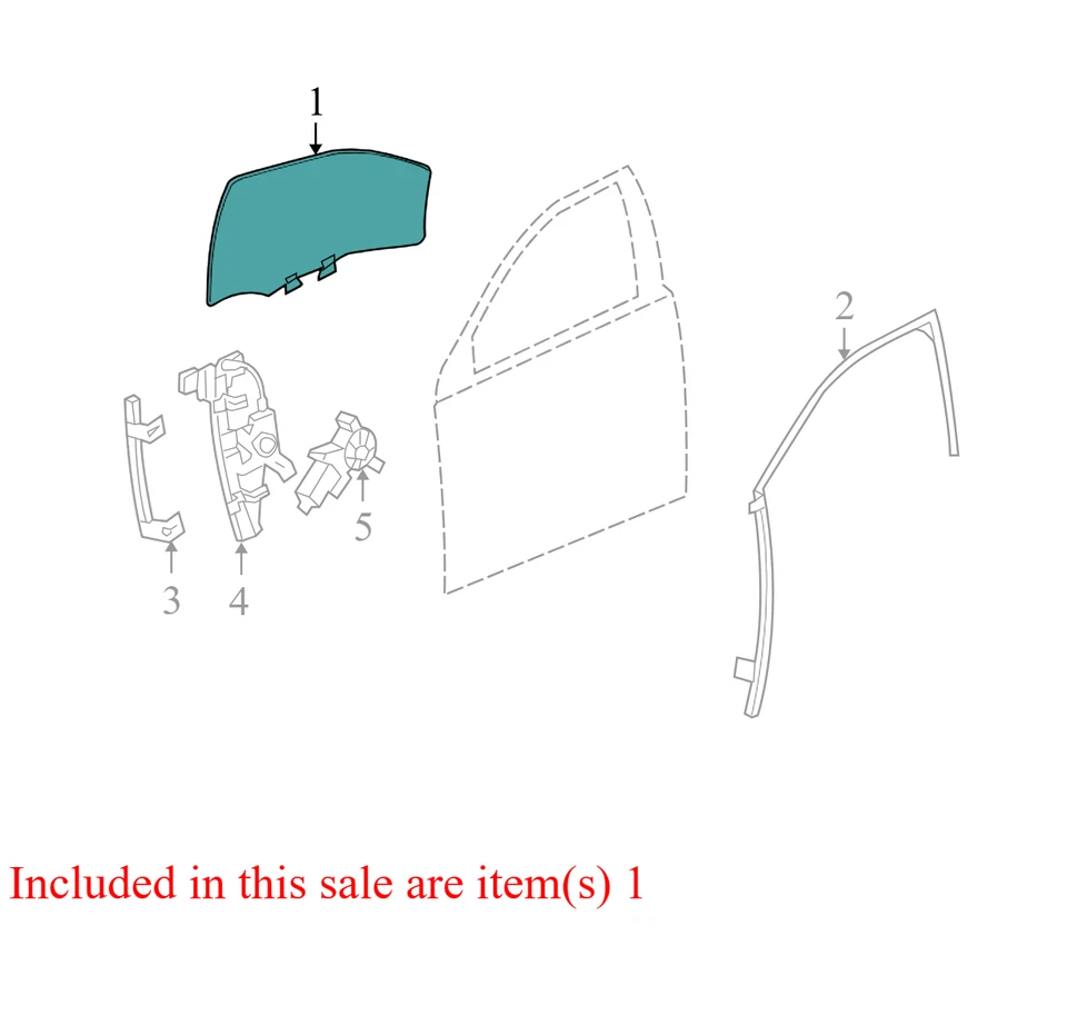 2006-2011 Buick Lucerne Driver Front ,Left Door Glass Window - Image 4 of 4