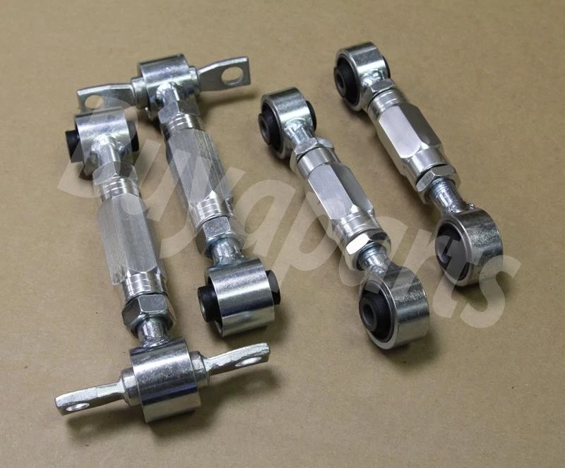 GEN2 CHROME BILLET REAR UPPER ADJUSTABLE CAMBER+ TOE ARM KIT EF EG EK DA DC2 CRX - Image 1 of 1