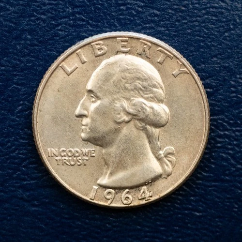 1964-D Washington Silver Quarter, Uncirculated, US Silver Twenty-Five Cents #15