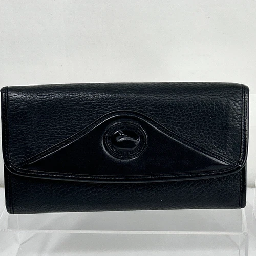 Vtg Dooney & Bourke Crossbody Wallet Checkbook USA All Weather Leather READ