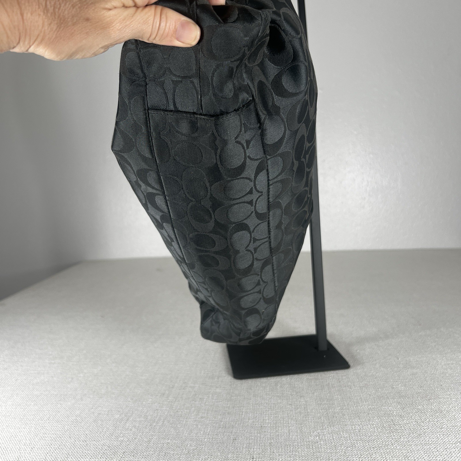 Coach Ashley Signature Sateen Carryall Tote Purse Y2K Black F15510  Authentic” thumbnail 8