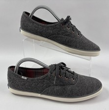 Keds Champion Quilted Jersey Sneakers Charcoal Gray Rose Gold Eyelets Women  s 9