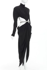 ALEXANDRE VAUTHIER COUTURE SS2023 Runway black cut out crystal waist dress