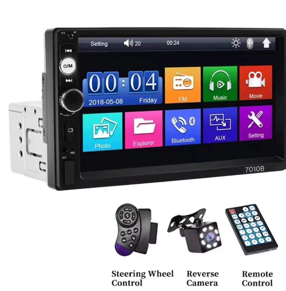 Autoradio   7pollici HD Car Bluetooth MP5 Radio Touch Screen Specchio Link - Immagine 2 di 4