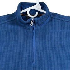 Greg Norman Blue Waffle Knit Quarter Zip Flee...