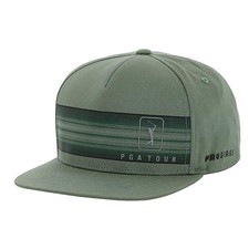 PGA Tour Men's Standard Striped Adjustable Golf Hat, Dark Green