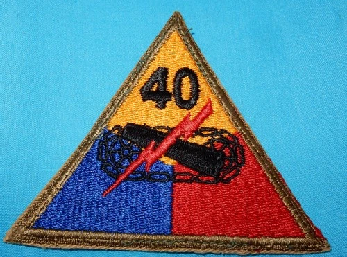 WW2 ERA 40th ARMORED DIVISION PATCH US MILITARY BADGE UNITED STATES WORLD WAR II
