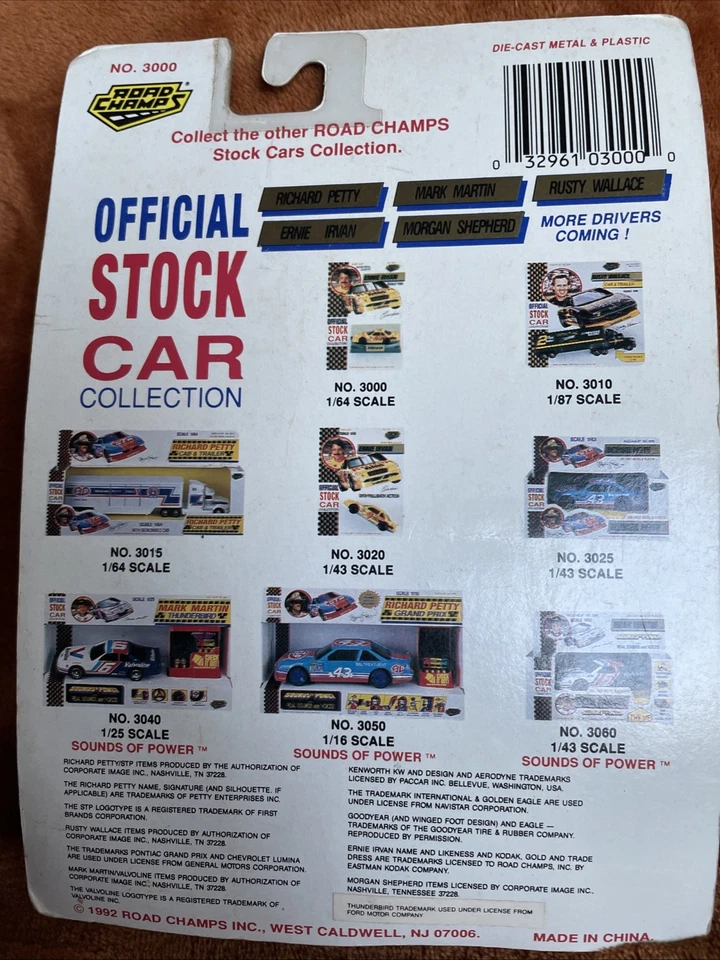 Ernie Irvan Escala 1/64 Road Champs Stock Oficial Colección de Coches, 1992 Diecast Foto 3 de 3