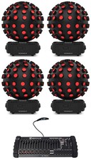 4 Chauvet DJ Rotosphere HP LED Rotating Mirror Ball Simulators DMX Controller