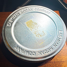 Eastman Kodak Company Round Silver Metal Advertising Tin Canister Tin