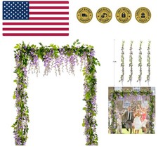 Wisteria Artificial Flowers Garland, 4 Pcs Total 28.8ft Artificial Wisteria V...