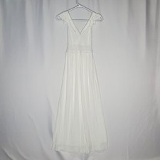 Sincerely Jules White Maxi Dress XS Sleeveless Embroidered Empire Gauze Coastal