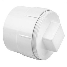 4" PVC Sewer Cleanout Adapter with Plug Pipe Fitting, PVC DWV Flush Sewer