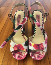 Betsey Johnson Isla Platform Heels in Floral with Ankle Strap Women's Size 6