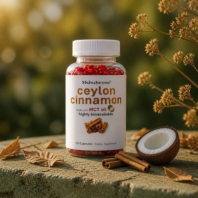 TWO BOTTLES Ceylon Cinnamon. Made With MCT Oil. Highly Bioavailable. 240 Caps