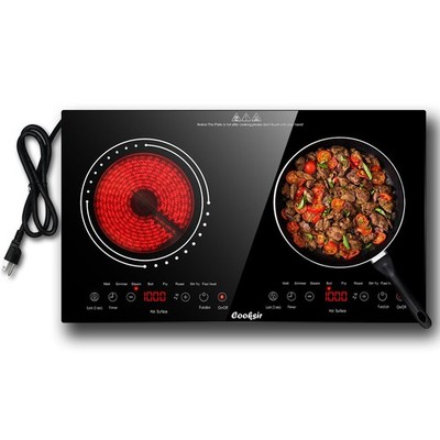 Cook Two Dishes at Once - 24 Double Burner Electric Cooktop