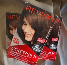 Revlon ColorSilk 47 Medium Rich Brown Hair Dye   Lot of 3   NEW Sealed