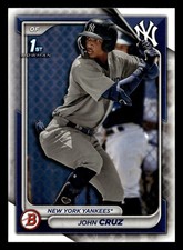 John Cruz 2024 Bowman Prospect 1ST ROOKIE RC #BP-77 New York Yankees (RC)
