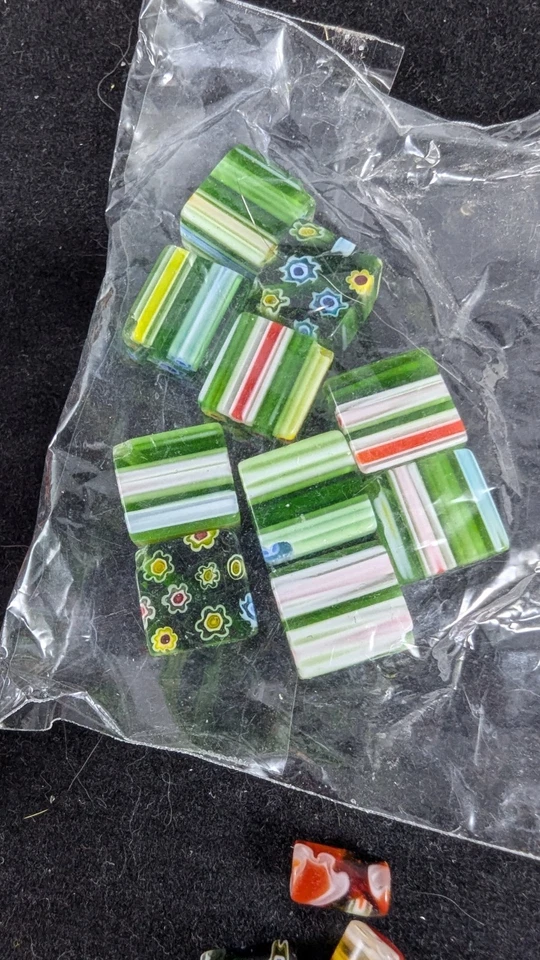 Millefiori Glass Bead Lot – Murano Style Cube & Barrel Beads | Colorful Art Glas - Image 4 of 4