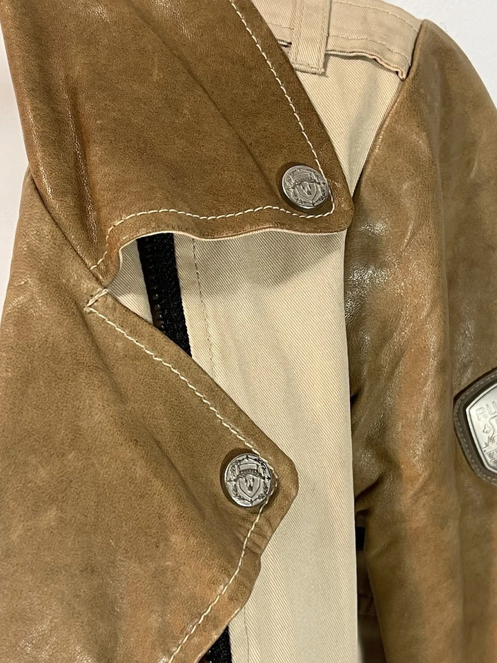 Gabardina para mujer Rudsak de cuero/algodón talla S caqui Foto 4 de 4