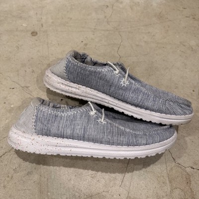 Hey Dude Wendy Star Azora Womens 6 Gray White Athletic Slip On Shoes