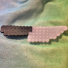 Black & White Wing Hair Clip Barrette, Plastic & Metal, Pearler Knife