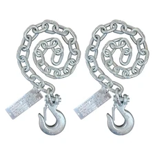 Heavy Duty Boat Trailer Safety Chains, Towing Chain With Hook On One End, 2pc...