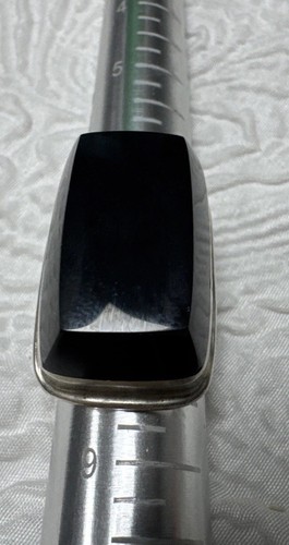 Sterling Silber 925 Mexiko TC-84 großer Modernist schwarzer Onyx Ring 7 3/4 22 Gramm - Bild 17 von 20
