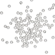 Bead, 100 Small Silver Plated Brass 2.5mm Smooth Small Round with 0.4mm Hole