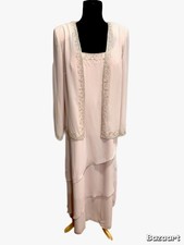 Jean Delys Size 14 Pink Beaded 2 Piece Formal Dress Set Mothe Of The Bride