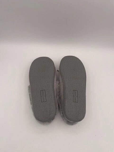 Minnetonka Camp Collar Moc 40783 Slippers Sz 6M Gray Slip On Faux Fur Lined - Image 4 of 4