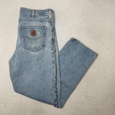 Vintage Carhartt Jeans Mens 34x30 Blue Y2K Relaxed Straight Light Denim B17