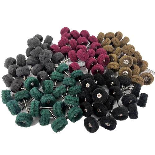 Buffing Wheel 100 Pack Abrasive Polishing Deburring Wheels Metal Polishing Ki...